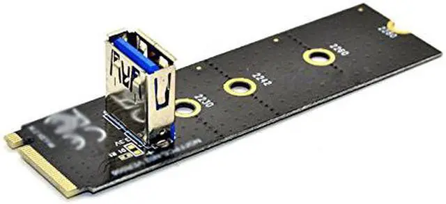 Alt view image 4 of 7 - (2 Pack) NGFF M.2 To USB 3.0 PCI-E Riser Card M2 Slot Extender Adapter For BTC/ETH Mining,NGFF M.2 to PCI-E X16 Slot Transfer Card Mining Pcie Riser Card VGA Extension Cable