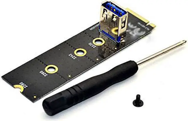Alt view image 5 of 7 - (2 Pack) NGFF M.2 To USB 3.0 PCI-E Riser Card M2 Slot Extender Adapter For BTC/ETH Mining,NGFF M.2 to PCI-E X16 Slot Transfer Card Mining Pcie Riser Card VGA Extension Cable
