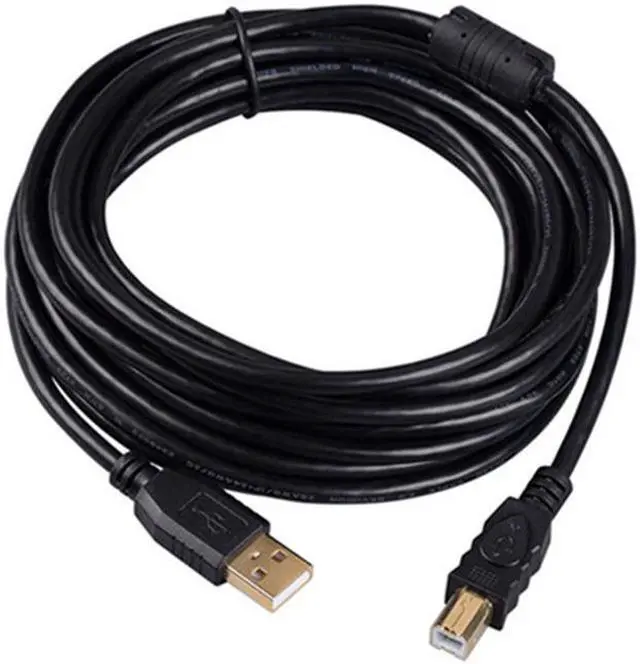 Main image of Tekit 24K Gold plated USB 2.0 Cable - A-Male to B-Male,USB 2.0 A Male to B Male Cable with Ferrite Black 28/24# AWG,26ft/8m