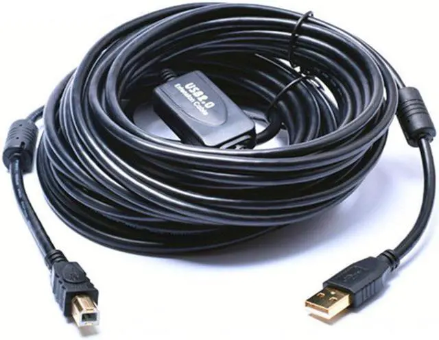 Main image of Tekit 24K Gold plated USB 2.0 Cable - A-Male to B-Male,USB 2.0 A Male to B Male Cable with Ferrite Black 28/24# AWG,40ft/12m