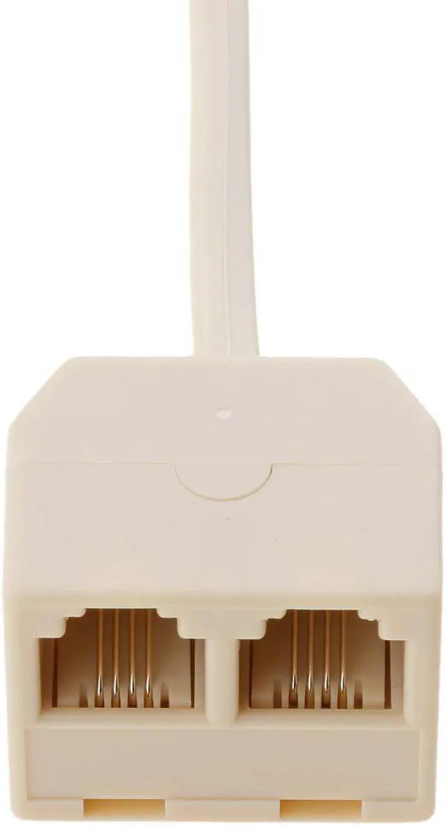 Alt view image 4 of 6 - (2 Pack) Tekit Two Way Telephone Splitter,1 Male to 2 Female Converter Cable RJ11 6P4C Telephone Wall Adaptor and Separator,RJ11 6P4C 2 Way Outlet Telephone Jack Line Splitter Adapter Beige