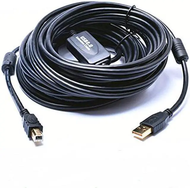 Main image of Tekit 24K Gold plated USB 2.0 Cable - A-Male to B-Male,USB 2.0 A Male to B Male Cable with Ferrite Black 28/24# AWG,100ft/30m