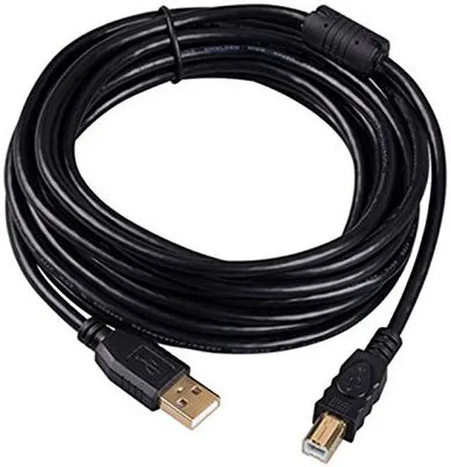 Alt view image 7 of 7 - Tekit 24K Gold plated USB 2.0 Cable - A-Male to B-Male,USB 2.0 A Male to B Male Cable with Ferrite Black 28/24# AWG,100ft/30m
