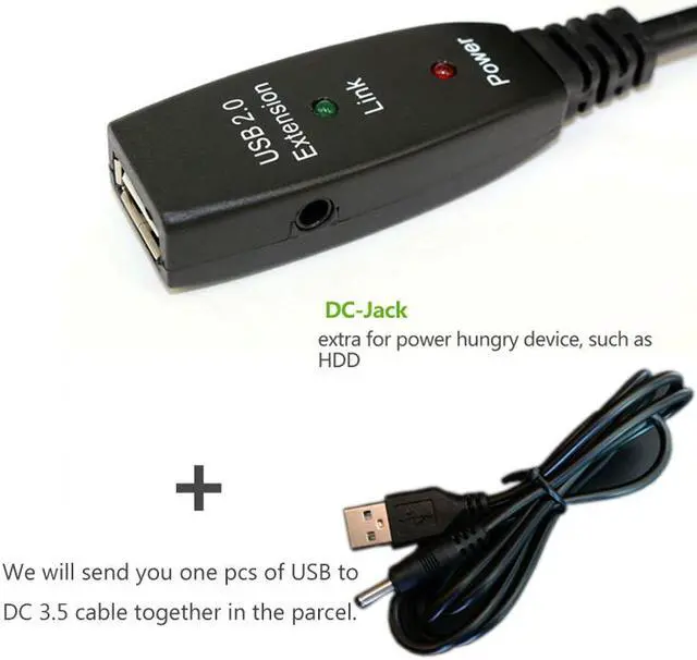 Alt view image 5 of 7 - USB Extension Cable, USB2.0 Active Repeater A Male to A Female Long Cables With Signal Booster,Active USB 2.0 Extension Amplifier Cable Connect Pc