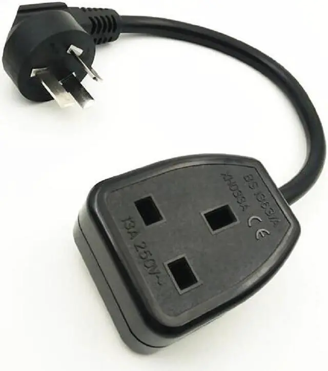 Alt view image 2 of 7 - AU Australia 3 Pin Male to UK British Standard Female Socket Cord cable,CN 3-Pin to UK 3Pin Female Socket,6ft/1.8m ,13A/250V,UK Male plug to UK BS1363 Female socket