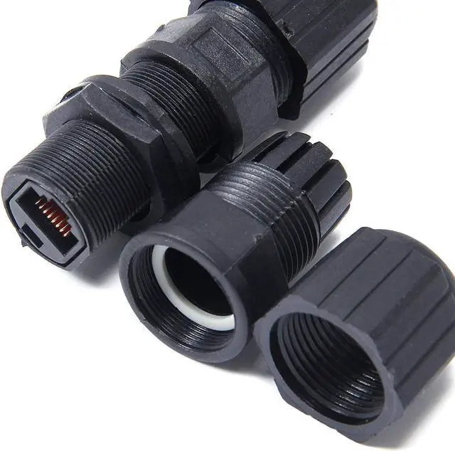 Alt view image 6 of 7 - Panel Mount RJ45 Waterproof Connector 8 PIN, IP68 Ethernet Network Cable Connector LAN Coupler Adapter  Cat5 6 7 8P8C,Locking Waterproof CAT6 RJ45 Female to Female Lan Ethernet Network coupler