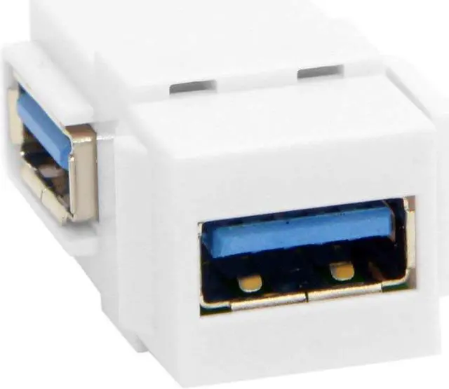 Alt view image 4 of 4 - (2 Pack) 90 Degree Right Angled Super Speed USB 3.0 Female to Female F/F Modular Insert Jack Coupler for Wall Plate,USB 3.0 Keystone Jack Female Coupler Insert Snap-in Connector Socket Adapter Port