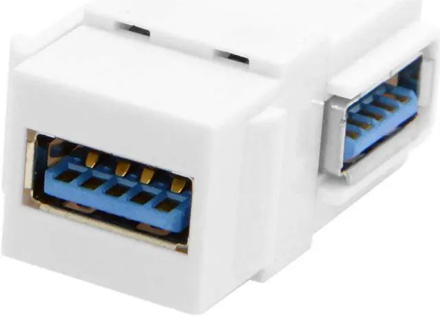 Alt view image 2 of 4 - (2 Pack) 90 Degree Right Angled Super Speed USB 3.0 Female to Female F/F Modular Insert Jack Coupler for Wall Plate,USB 3.0 Keystone Jack Female Coupler Insert Snap-in Connector Socket Adapter Port