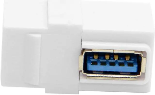 Alt view image 3 of 4 - (2 Pack) 90 Degree Right Angled Super Speed USB 3.0 Female to Female F/F Modular Insert Jack Coupler for Wall Plate,USB 3.0 Keystone Jack Female Coupler Insert Snap-in Connector Socket Adapter Port