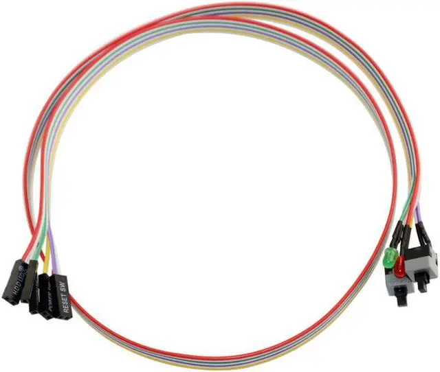 Alt view image 4 of 7 - 4-in-1 PC Power Reset Switch HDD LED Cable Light Wire Kit Assembly for PC,ATX PC Desktop Case Power On Off Reset Switch Cable with 2 x LED Lights, Computer Case LED Light ATX Power Supply Reset