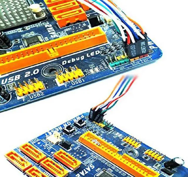 Alt view image 5 of 7 - 4-in-1 PC Power Reset Switch HDD LED Cable Light Wire Kit Assembly for PC,ATX PC Desktop Case Power On Off Reset Switch Cable with 2 x LED Lights, Computer Case LED Light ATX Power Supply Reset