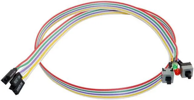 Alt view image 6 of 7 - 4-in-1 PC Power Reset Switch HDD LED Cable Light Wire Kit Assembly for PC,ATX PC Desktop Case Power On Off Reset Switch Cable with 2 x LED Lights, Computer Case LED Light ATX Power Supply Reset
