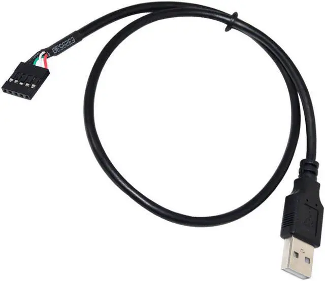 Alt view image 2 of 7 - (2 Pack) 5 Pin Motherboard Female Header to USB 2.0 Male Adapter Dupont Extender Cable, USB 2.0 A Male Plug to 1x 5Pin Female 0.1" USB Header PCB Motherboard Cable