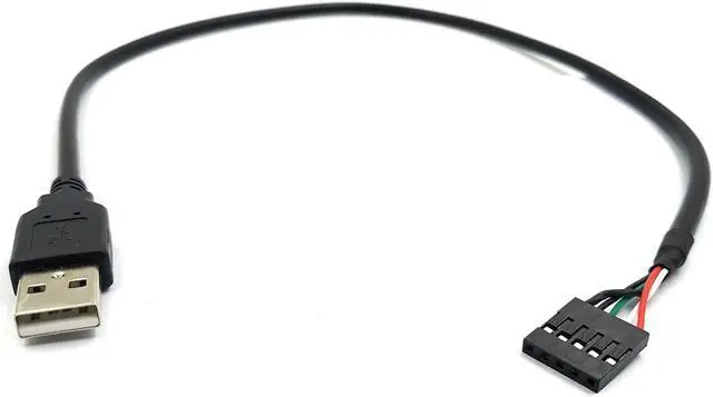 Alt view image 5 of 7 - (2 Pack) 5 Pin Motherboard Female Header to USB 2.0 Male Adapter Dupont Extender Cable, USB 2.0 A Male Plug to 1x 5Pin Female 0.1" USB Header PCB Motherboard Cable