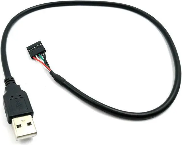 Alt view image 6 of 7 - (2 Pack) 5 Pin Motherboard Female Header to USB 2.0 Male Adapter Dupont Extender Cable, USB 2.0 A Male Plug to 1x 5Pin Female 0.1" USB Header PCB Motherboard Cable