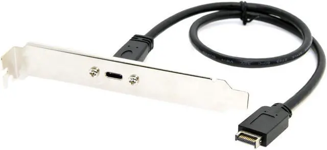 Main image of USB 3.1 Front Panel Header to USB-C Type-C Female Extension Cable 1.3ft/40cm with Panel Mount Screw