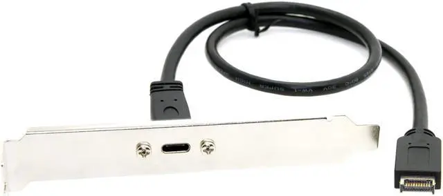 Alt view image 3 of 5 - USB 3.1 Front Panel Header to USB-C Type-C Female Extension Cable 1.3ft/40cm with Panel Mount Screw