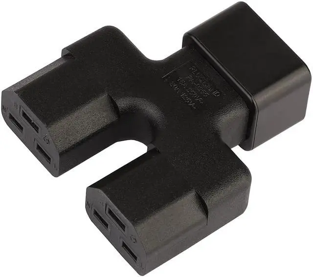 Alt view image 4 of 4 - C20 to Dual C21, IEC 320 C20 Male to Dual 2 C21 Female Splitter Power Adapter, IEC 3Prong Male 10A to 16A 20A Y Power Adapter, IEC Male to 16A 20A UPS PDU Power Adapter