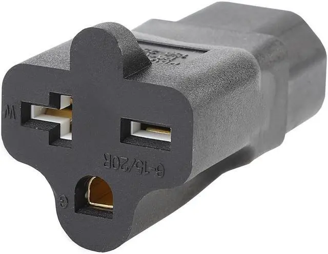Alt view image 2 of 6 - IEC 320 C14 Male to Nema 6-15R/6-20R Comb AC Power Adapter, 2-IN-1 C14 15Amp to T Blade 20Amp AC Cable, IEC 3Pole Plug to USA Female Nema 6-15R Power Adapter