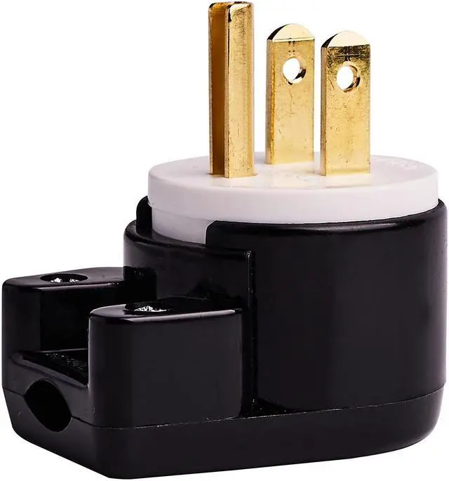 Main image of DIY NEMA 5-15P Elbow Plug Power Converters, ETL Easy Assembly 90 Degree Right Angle US 3 Prong Standard Rewireable Power Plug, 8 Directions Adjustable AC Connector(5-15P Elbow Plug)