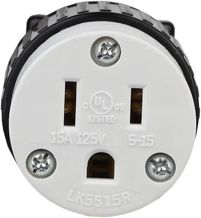 Alt view image 3 of 5 - Tekit NEMA 5-15R Female Cord Connector,Industrial Grade 15A 125V Straight Blade Cord Connector, 60Hz, 2-Pole, 3-Wire, Industrial Grade Straight Blade Cord Connector, NEMA 5-15R, 2P, 3W, UL List(5-15R)