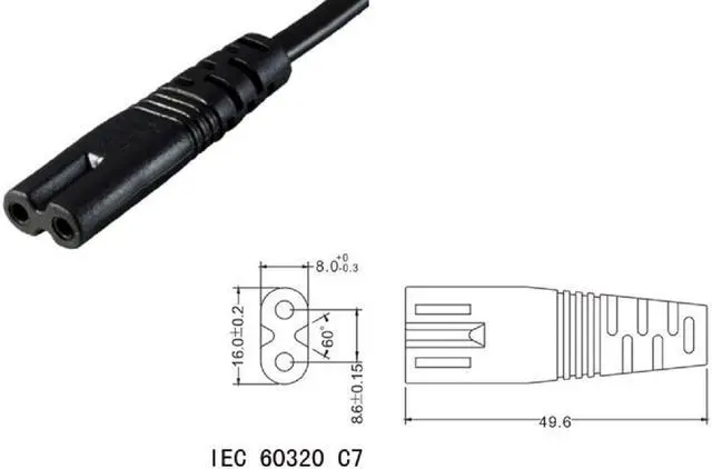 Alt view image 7 of 7 - Tekit 1-15P to C7 Power Cord, Elbow Plug US 2 Prong NEMA1-15P to IEC320 C7 Figure 8 Shotgun Connector Retractable Spring AC Power Cable Replacement, 18AWG, 4-12 Inch