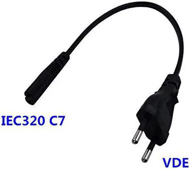 Alt view image 4 of 7 - Tekit European 2 pin to C7 Power Short Cord(1ft/30cm),Europe 2 Prong CEE7/16 Standard Plug to Figure 8" IEC C7 Power Cord with Europe VDE certifications.(EU to C7)