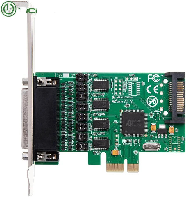 Alt view image 2 of 7 - 4 DB9 serial RS232 ports pcie x1 I/O controller card with fan-out cable WCH384 chipset support low profile bracket,4 Serial Ports PCI-e Controller Card, w/ Fan-out Cable, Low Profile Bracket