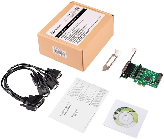Alt view image 7 of 7 - 4 DB9 serial RS232 ports pcie x1 I/O controller card with fan-out cable WCH384 chipset support low profile bracket,4 Serial Ports PCI-e Controller Card, w/ Fan-out Cable, Low Profile Bracket