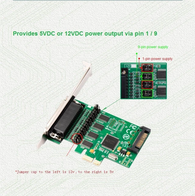 Alt view image 6 of 7 - 4 DB9 serial RS232 ports pcie x1 I/O controller card with fan-out cable WCH384 chipset support low profile bracket,4 Serial Ports PCI-e Controller Card, w/ Fan-out Cable, Low Profile Bracket