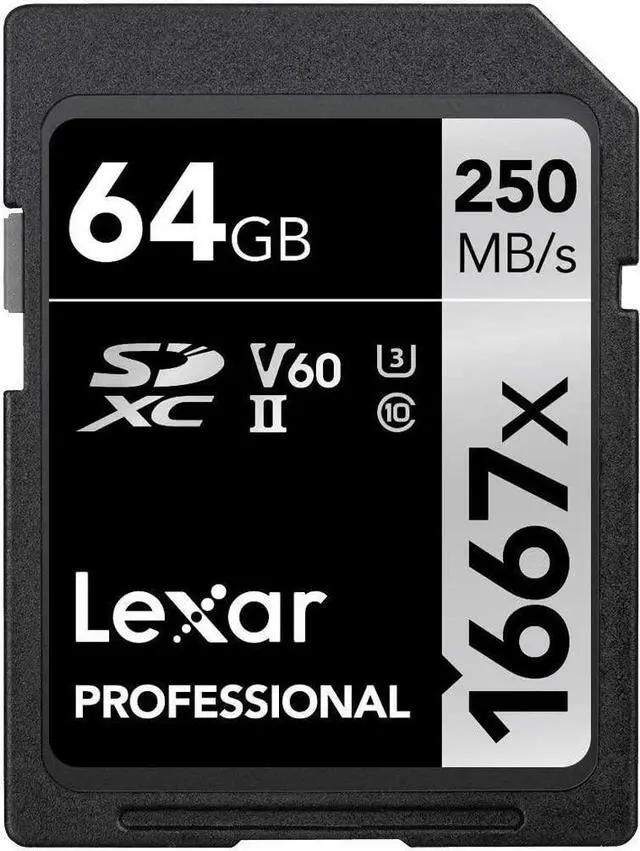 Alt view image 8 of 10 - Lexar Professional 1667x 64GB SDXC UHS-II/U3 Memory Card #LSD64GCBNA1667