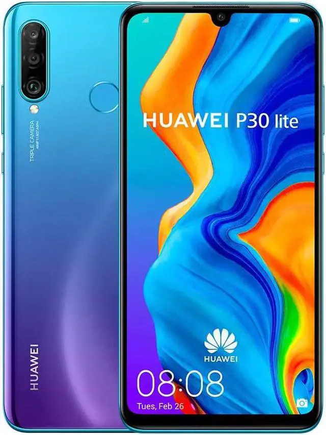 Alt view image 9 of 10 - Huawei P30 Lite 128GB Hybrid Dual Sim Unlocked GSM Phone w/ Triple (24 MP + 8 MP + 2 MP) Camera - Peacock Blue