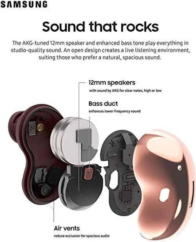 Alt view image 3 of 11 - samsung electronics galaxy buds live, true wireless earbuds w/active noise cancelling (wireless charging case included), mystic