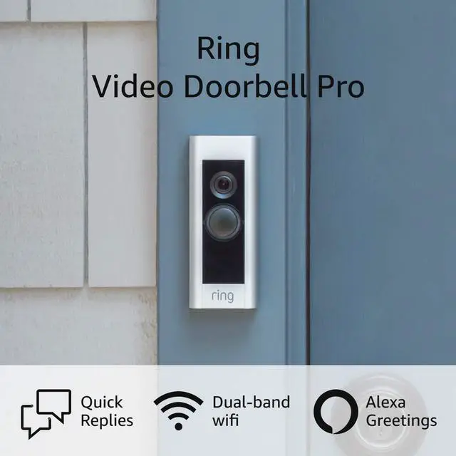 Alt view image 2 of 3 - Ring Video Doorbell Pro - Wireless - Wireless LAN - Satin Nickel