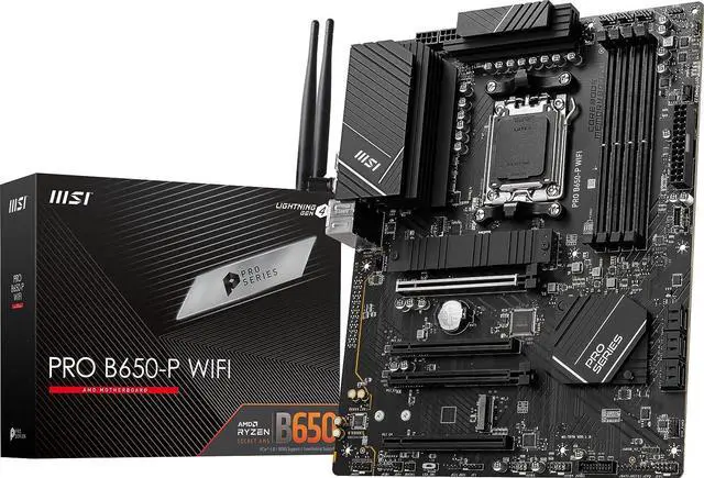 Alt view image 2 of 8 - MSI PRO B650-P WIFI AM5 AMD B650 SATA 6Gb/s DDR5 Ryzen 7000 ATX Motherboard