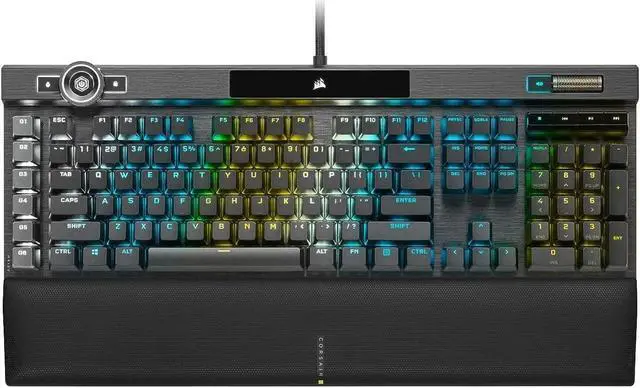 Alt view image 2 of 3 - Corsair K100 RGB Optical-Mechanical Gaming Keyboard - Corsair OPX RGB Optical-Mechanical Keyswitches - AXON Hyper-Processing Technology for 4X Faster Throughput - 44-Zone RGB LightEdge