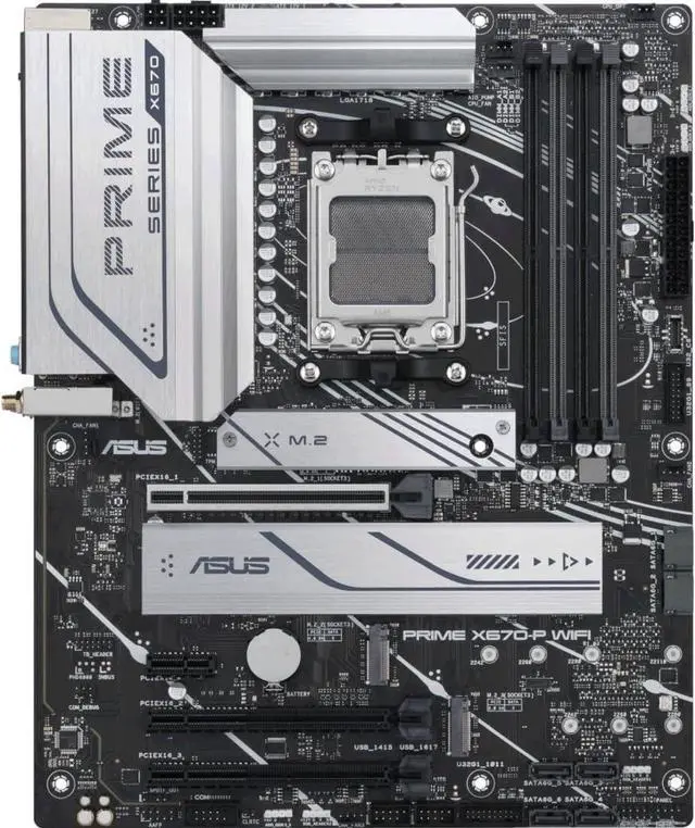 Alt view image 6 of 7 - ASUS Prime X670-P WiFi AMD AM5 ATX Motherboard