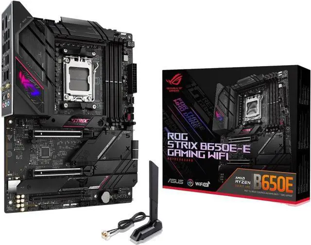Alt view image 6 of 7 - ASUS ROG STRIX B650E-E GAMING WiFi Socket AM5 (LGA 1718) Ryzen 7000 gaming motherboard(16 + 2 power stages, DDR5, 4x M.2 slots, PCIe® 5.0, WiFi 6E, 2.5G LAN, USB 3.2 Gen 2x2 Type-C® rear I/O port)