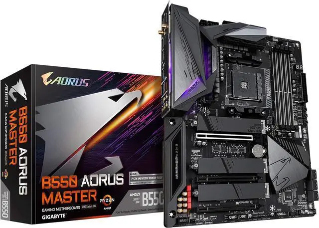 Alt view image 7 of 12 - GIGABYTE B550 AORUS MASTER AM4 AMD B550 ATX Motherboard with Triple M.2, SATA 6Gb/s, USB 3.2 Gen 2, WIFI 6, 2.5 GbE LAN, PCIe 4.0