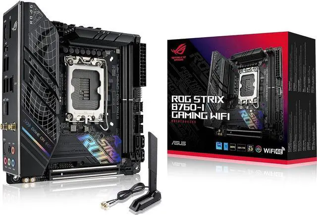 Alt view image 6 of 10 - ASUS ROG Strix B760-I Gaming WiFi Intel B760(13th and 12th Gen) LGA 1700 mini-ITX motherboard, 8 + 1 power stages, DDR5 up to 7600 MT/s, PCIe 5.0, two M.2 slots, WiFi 6E, USB 3.2 Gen 2x2 Type-C