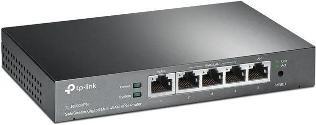 Alt view image 3 of 3 - TP-LINK TL-R600VPN Gigabit Broadband VPN Router, 1 Gigabit WAN port + 4 Gigabit LAN ports, Supports IPsec, PPTP, L2TP VPN Tunnels - 5 Ports - Desktop