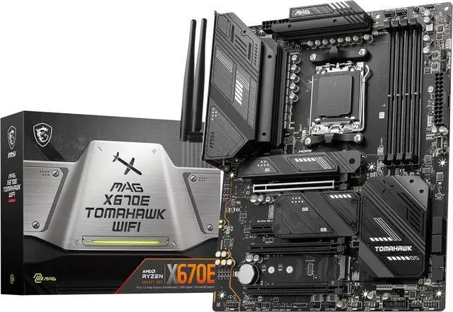 Alt view image 5 of 10 - MSI MAG X670E TOMAHAWK WIFI AM5 AMD X670E SATA 6Gb/s ATX Motherboard