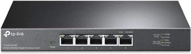 Alt view image 6 of 7 - TP-Link TL-SG105-M2 | 5 Port Multi-Gigabit Unmanaged Network Switch, Ethernet Splitter | 2.5G Bandwidth | Plug & Play | Desktop/Wall-Mount | Fanless Metal Design | Limited Lifetime Protection