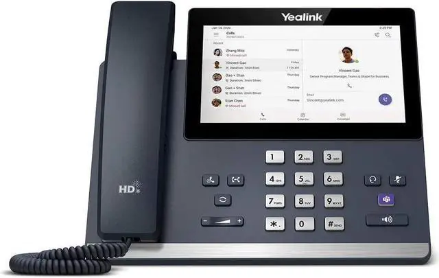 Alt view image 3 of 3 - Yealink MP56-TEAMS VoIP Phone - Wi-Fi - Bluetooth - Security Lock Port - Touch Screen - Volume Control - Ethernet Cable - Hearing Aid Compatible - Android 9.0 Pie - Gray