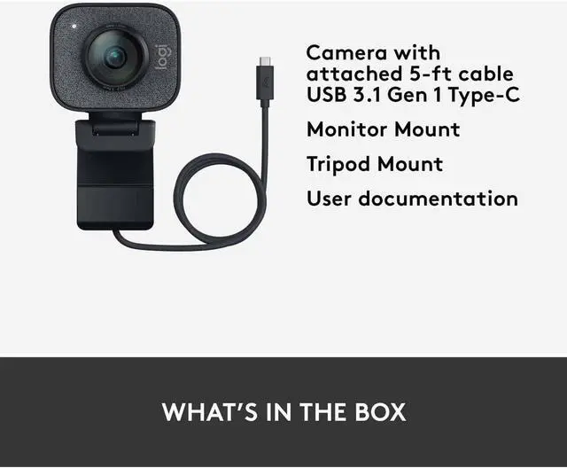 Alt view image 4 of 4 - Logitech StreamCam - 2.1 Megapixel - 60 fps - Graphite - USB - 1920 x 1080 Video - Auto-focus - Microphone - Monitor