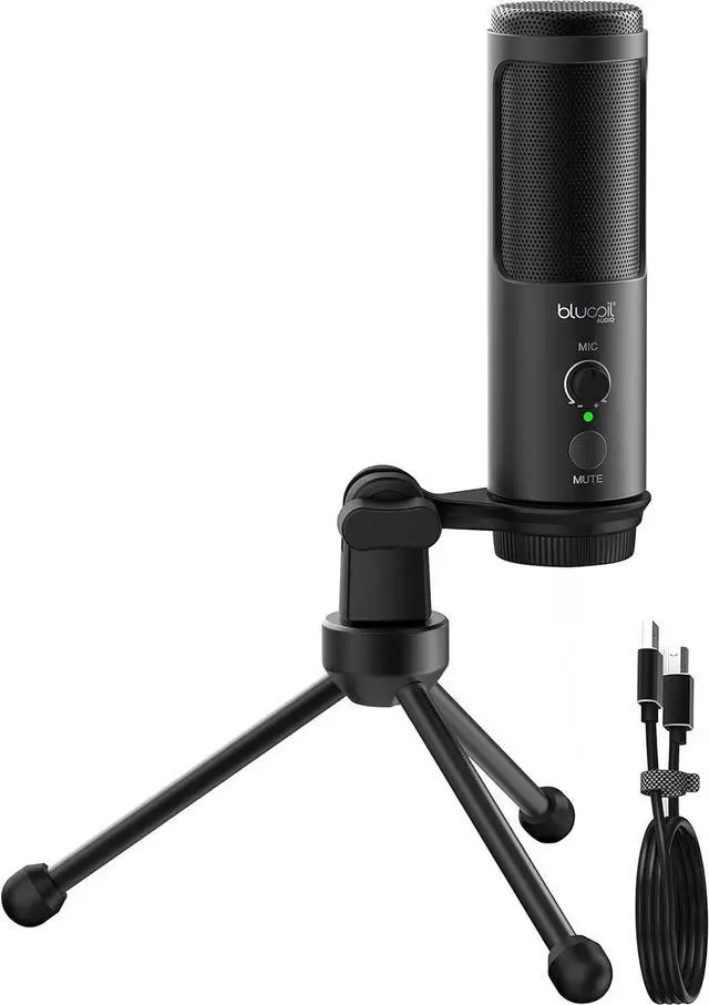 Main image of Blucoil USB Cardioid Condenser Microphone with USB Cable & Tripod - Chrome