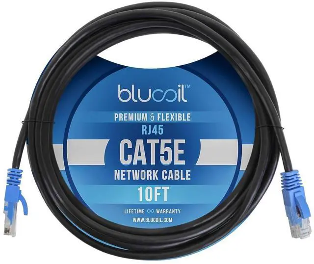 Main image of Blucoil 10-FT Premium Cat5e Network Cable with RJ45 Male to Male Connectors