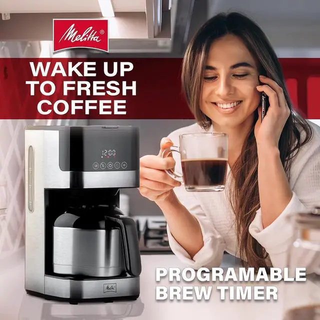 Alt view image 2 of 2 - Melitta Aroma Tocco Thermal Drip Coffee Maker with 5-Pack Coffee Filters - Black