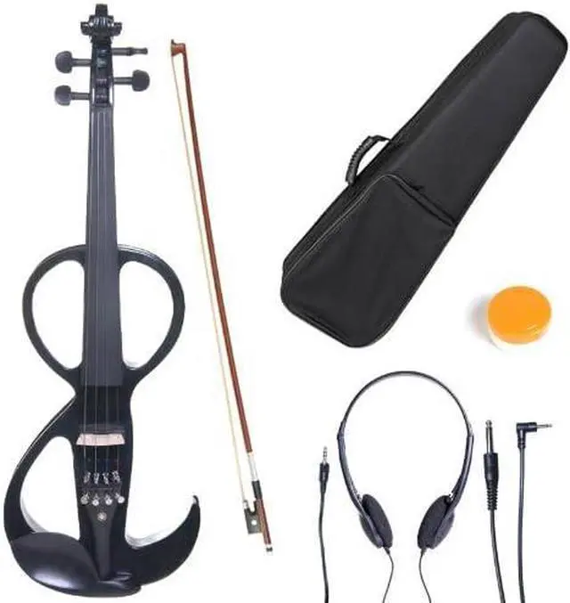 Main image of Cecilio CEVN-3BK Style 3 Silent Electric Solid Wood Violin, 4/4 - Metallic Black
