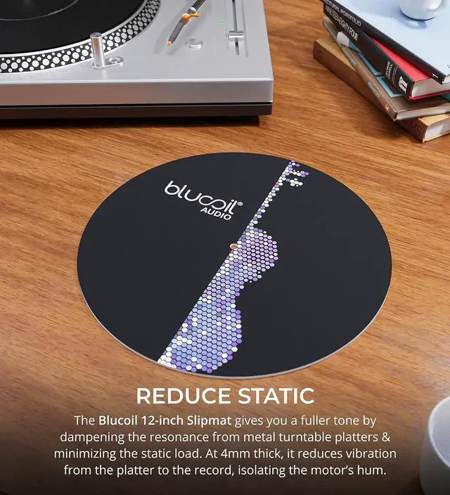 Alt view image 2 of 2 - Blucoil 12-inch Turntable Slipmat with 4mm Thickness - LP Protection